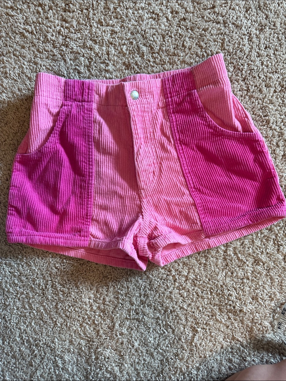 Urban Outfitters Two-Tone Pink High Waist Corduroy Shorts